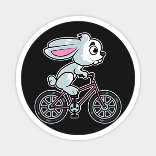 Rabbit Bicycle Cyclist Bunny Cycling print Magnet